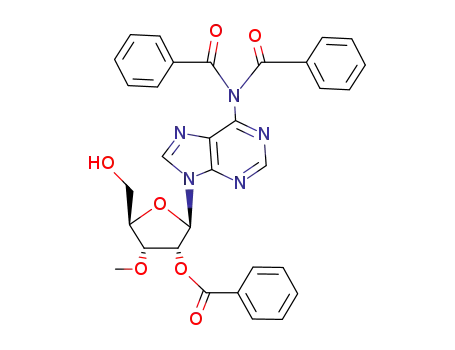 Molecular Structure of 64967-26-6 (Adenosine, N,N-dibenzoyl-3'-O-methyl-, 2'-benzoate)