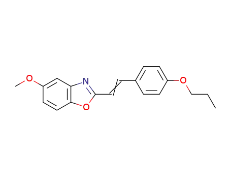 Molecular Structure of 62725-29-5 (Benzoxazole, 5-methoxy-2-[2-(4-propoxyphenyl)ethenyl]-)