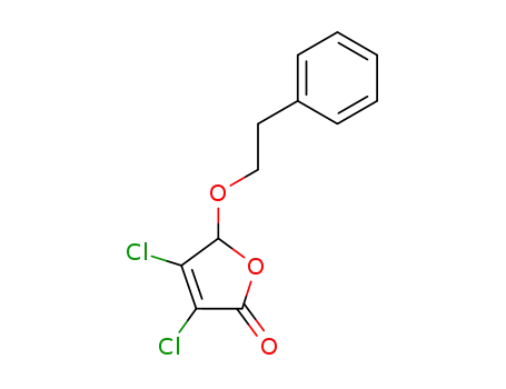 Molecular Structure of 64855-30-7 (2(5H)-Furanone, 3,4-dichloro-5-(2-phenylethoxy)-)