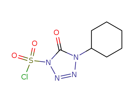 Molecular Structure of 62441-99-0 (1H-Tetrazole-1-sulfonyl chloride, 4-cyclohexyl-4,5-dihydro-5-oxo-)