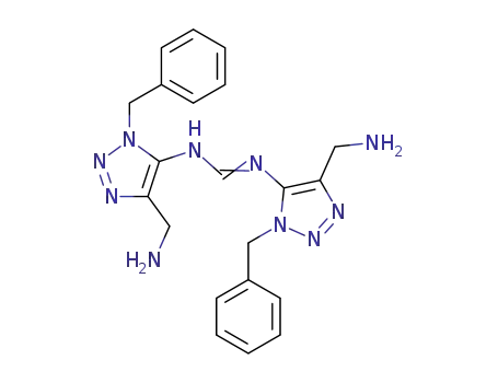 Molecular Structure of 58950-35-9 (Methanimidamide,N,N'-bis[4-(aminomethyl)-1-(phenylmethyl)-1H-1,2,3-triazol-5-yl]-)