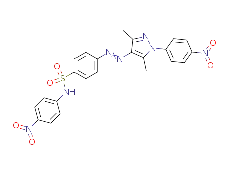 Molecular Structure of 62383-56-6 (Benzenesulfonamide,
4-[[3,5-dimethyl-1-(4-nitrophenyl)-1H-pyrazol-4-yl]azo]-N-(4-nitrophenyl)-)