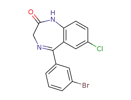 Molecular Structure of 65247-08-7 (2H-1,4-Benzodiazepin-2-one, 5-(3-bromophenyl)-7-chloro-1,3-dihydro-)