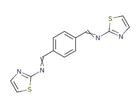 Molecular Structure of 15440-25-2 (Thiazole,2,2'-[p-phenylenebis(methylidynenitrilo)]bis- (8CI))