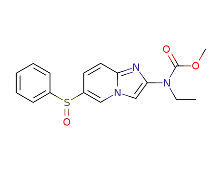 Molecular Structure of 64064-92-2 (Carbamic acid, ethyl[6-(phenylsulfinyl)imidazo[1,2-a]pyridin-2-yl]-,
methyl ester)
