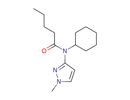 Molecular Structure of 62443-80-5 (Pentanamide, N-cyclohexyl-N-(1-methyl-1H-pyrazol-3-yl)-)