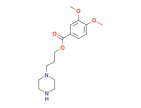 Molecular Structure of 63234-50-4 (Benzoic acid, 3,4-dimethoxy-, 3-(1-piperazinyl)propyl ester)