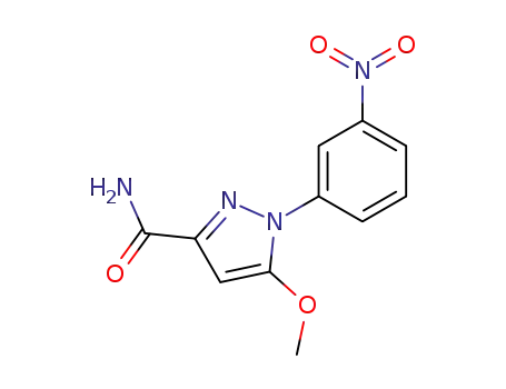 Molecular Structure of 59199-04-1 (1H-Pyrazole-3-carboxamide, 5-methoxy-1-(3-nitrophenyl)-)