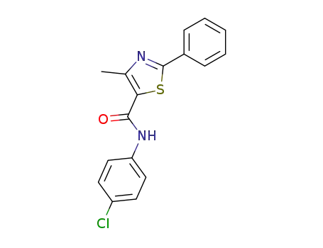 Molecular Structure of 38769-53-8 (4-methyl-2-phenyl-thiazole-5-carboxylic acid 4-chloro-anilide)