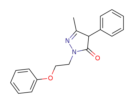 Molecular Structure of 55294-60-5 (3H-Pyrazol-3-one, 2,4-dihydro-5-methyl-2-(2-phenoxyethyl)-4-phenyl-)