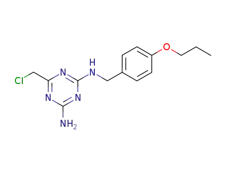 Molecular Structure of 65902-16-1 (1,3,5-Triazine-2,4-diamine,
6-(chloromethyl)-N-[(4-propoxyphenyl)methyl]-)