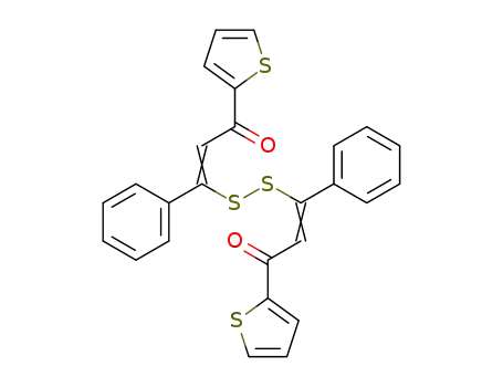 Molecular Structure of 41467-69-0 (2-Propen-1-one, 3,3'-dithiobis[3-phenyl-1-(2-thienyl)-)