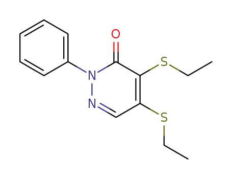Molecular Structure of 10005-35-3 (3(2H)-Pyridazinone, 4,5-bis(ethylthio)-2-phenyl-)