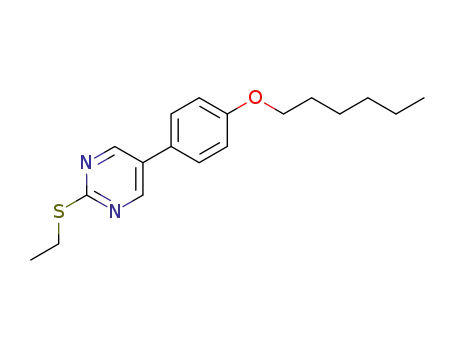 Molecular Structure of 64570-76-9 (Pyrimidine, 2-(ethylthio)-5-[4-(hexyloxy)phenyl]-)