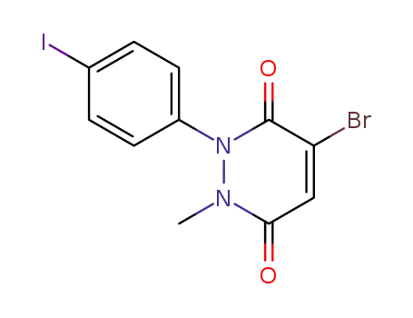 Molecular Structure of 61442-20-4 (3,6-Pyridazinedione, 4-bromo-1,2-dihydro-2-(4-iodophenyl)-1-methyl-)