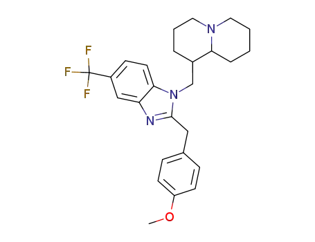 Molecular Structure of 17089-49-5 (1-{[2-(4-methoxybenzyl)-5-(trifluoromethyl)-1H-benzimidazol-1-yl]methyl}octahydro-2H-quinolizine)