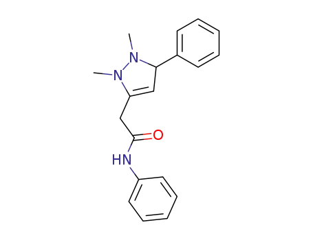 Molecular Structure of 63066-40-0 (1H-Pyrazole-3-acetamide, 2,5-dihydro-1,2-dimethyl-N,5-diphenyl-)