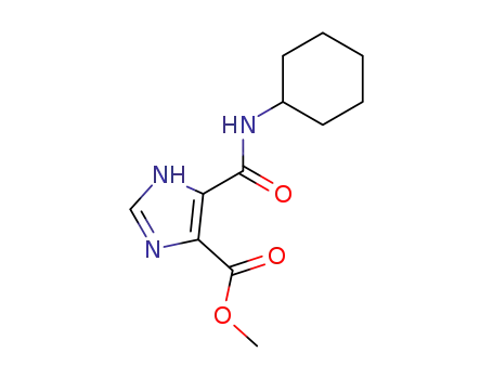 Molecular Structure of 62255-12-3 (1H-Imidazole-4-carboxylic acid, 5-[(cyclohexylamino)carbonyl]-, methyl
ester)
