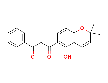 Molecular Structure of 64124-37-4 (1,3-Propanedione,
1-(5-hydroxy-2,2-dimethyl-2H-1-benzopyran-6-yl)-3-phenyl-)