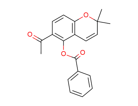 Molecular Structure of 64125-35-5 (Ethanone, 1-[5-(benzoyloxy)-2,2-dimethyl-2H-1-benzopyran-6-yl]-)