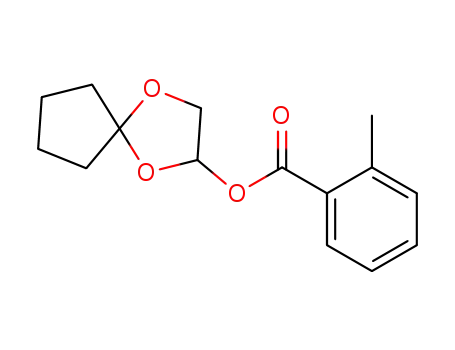 Molecular Structure of 59953-79-6 (Benzoic acid, 2-methyl-, 1,4-dioxaspiro[4.4]non-2-yl ester)