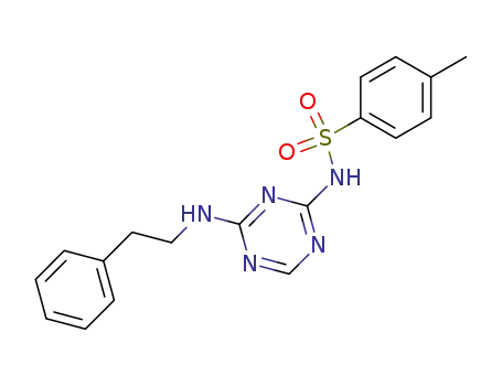 Molecular Structure of 63671-26-1 (Benzenesulfonamide,
4-methyl-N-[4-[(2-phenylethyl)amino]-1,3,5-triazin-2-yl]-)