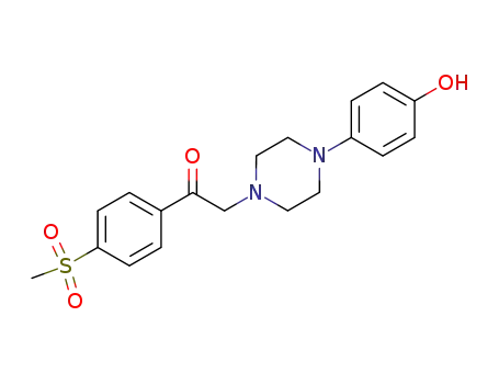 Molecular Structure of 56621-49-9 (Ethanone,
2-[4-(4-hydroxyphenyl)-1-piperazinyl]-1-[4-(methylsulfonyl)phenyl]-)