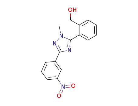 Molecular Structure of 61610-57-9 (Benzenemethanol, 2-[1-methyl-3-(3-nitrophenyl)-1H-1,2,4-triazol-5-yl]-)