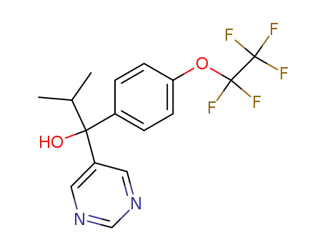 Molecular Structure of 56425-93-5 (5-Pyrimidinemethanol,
a-(1-methylethyl)-a-[4-(pentafluoroethoxy)phenyl]-)