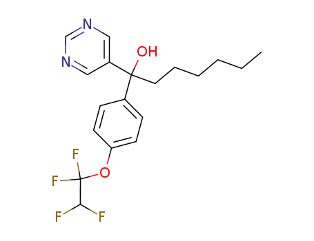 Molecular Structure of 56425-97-9 (5-Pyrimidinemethanol, a-hexyl-a-[4-(1,1,2,2-tetrafluoroethoxy)phenyl]-)