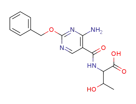 Molecular Structure of 64623-48-9 (L-Threonine, N-[[4-amino-2-(phenylmethoxy)-5-pyrimidinyl]carbonyl]-)