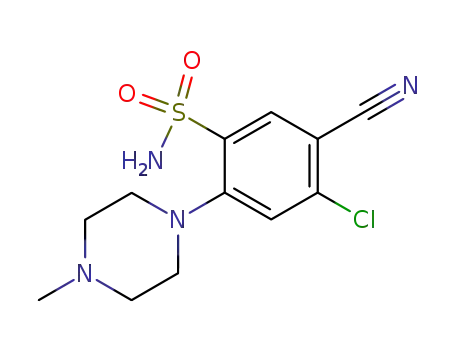 Molecular Structure of 59210-60-5 (Benzenesulfonamide, 4-chloro-5-cyano-2-(4-methyl-1-piperazinyl)-)