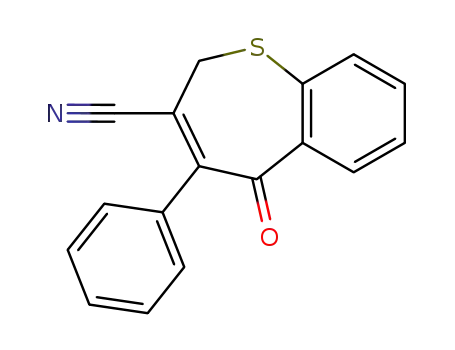 Molecular Structure of 58665-34-2 (1-Benzothiepin-3-carbonitrile, 2,5-dihydro-5-oxo-4-phenyl-)