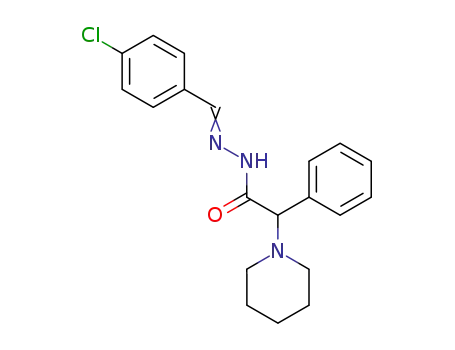 Molecular Structure of 7549-95-3 (N-[(4-chlorophenyl)methylideneamino]-2-phenyl-2-(1-piperidyl)acetamide)