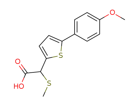 Molecular Structure of 62689-86-5 (2-Thiopheneacetic acid, 5-(4-methoxyphenyl)-a-(methylthio)-)
