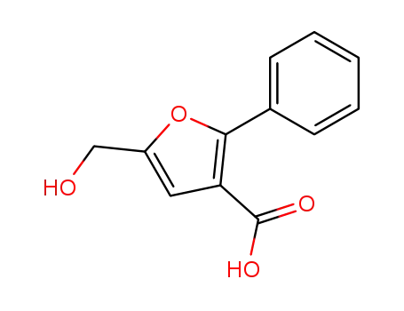 Molecular Structure of 61761-79-3 (3-Furancarboxylic acid, 5-(hydroxymethyl)-2-phenyl-)
