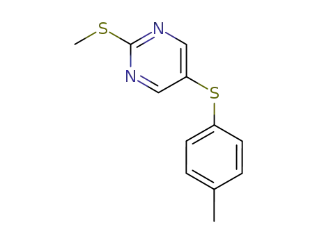 Molecular Structure of 61727-20-6 (Pyrimidine, 5-[(4-methylphenyl)thio]-2-(methylthio)-)