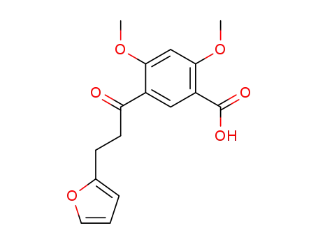 Molecular Structure of 62435-19-2 (Benzoic acid, 5-[3-(2-furanyl)-1-oxopropyl]-2,4-dimethoxy-)