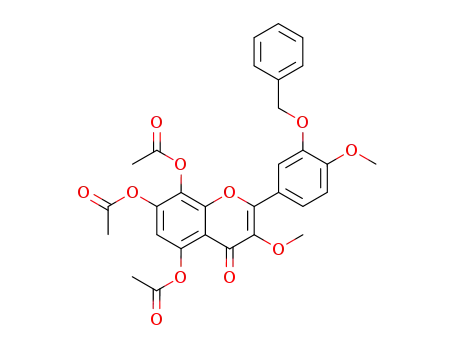 Molecular Structure of 62507-03-3 (4H-1-Benzopyran-4-one,
5,7,8-tris(acetyloxy)-3-methoxy-2-[4-methoxy-3-(phenylmethoxy)phenyl]-)