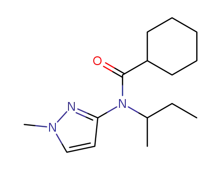 Molecular Structure of 62400-08-2 (Cyclohexanecarboxamide,
N-(1-methylpropyl)-N-(1-methyl-1H-pyrazol-3-yl)-)