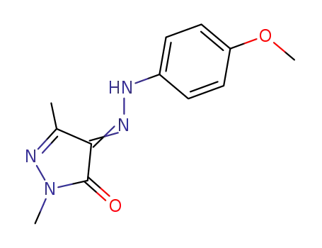 Molecular Structure of 65078-41-3 ((4E)-4-[(4-methoxyphenyl)hydrazono]-2,5-dimethyl-2,4-dihydro-3H-pyrazol-3-one)