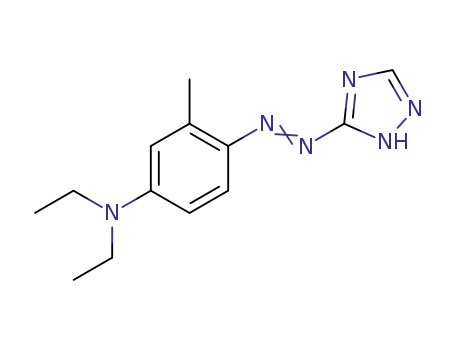 Molecular Structure of 58649-68-6 (Benzenamine, N,N-diethyl-3-methyl-4-(1H-1,2,4-triazol-3-ylazo)-)