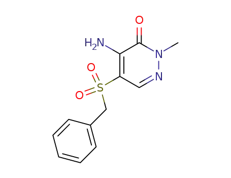 Molecular Structure of 63901-38-2 (3(2H)-Pyridazinone, 4-amino-2-methyl-5-[(phenylmethyl)sulfonyl]-)