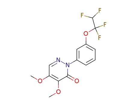 Molecular Structure of 72396-71-5 (3(2H)-Pyridazinone,4,5-dimethoxy-2-[3-(1,1,2,2-tetrafluoroethoxy)phenyl]-)