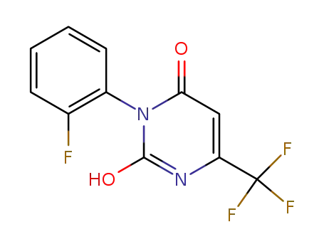 Molecular Structure of 50844-62-7 (2,4(1H,3H)-Pyrimidinedione, 3-(2-fluorophenyl)-6-(trifluoromethyl)-)