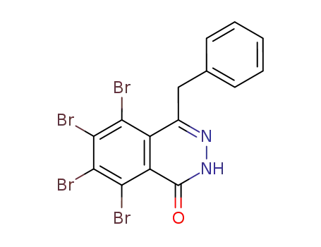 Molecular Structure of 64289-27-6 (1(2H)-Phthalazinone, 5,6,7,8-tetrabromo-4-(phenylmethyl)-)