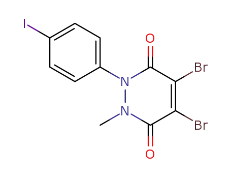 Molecular Structure of 61442-26-0 (3,6-Pyridazinedione,
4,5-dibromo-1,2-dihydro-1-(4-iodophenyl)-2-methyl-)