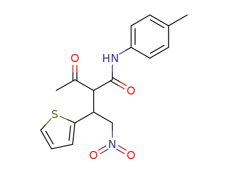 Molecular Structure of 62384-51-4 (2-Thiophenepropanamide, a-acetyl-N-(4-methylphenyl)-b-(nitromethyl)-)