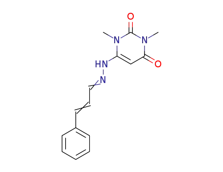 Molecular Structure of 63603-86-1 (2-Propenal, 3-phenyl-,
(1,2,3,6-tetrahydro-1,3-dimethyl-2,6-dioxo-4-pyrimidinyl)hydrazone)