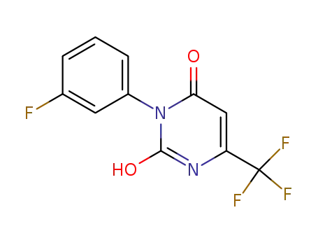 Molecular Structure of 50844-61-6 (2,4(1H,3H)-Pyrimidinedione, 3-(3-fluorophenyl)-6-(trifluoromethyl)-)